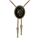 Jeilwiy Bolo Tie for Men Real Stone Westwern Cowboy Ties Silver Bolos Women Leather Necktie Gift for Birthday Christmas
