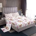 jejeloiu Cute Bear Bed Sheets Set Full Size Bowknot Bed Set Heart Deep Pocket Fitted Sheet Kawaii Breathable Soft Lightweight Microfiber Peach Pink