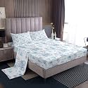 jejeloiu Cute Elephant Bed Sheets Set Queen Size Heart Bed Set for Kids Boys Girls Kawaii Deep Pocket Fitted Sheet 3D Wild Animal Pattern Breathable Soft Lightweight Microfiber Pale Blue