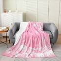 jejeloiu Fall Pumpkin Plush Throw Blanket Rustic Flannel Blanket Baby 30"x40" Farmhouse Autumn Maple Leaves All Season Vintage Country for Couch Bed Sofa Dark Pink Bedroom Decor