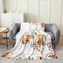 jejeloiu Fall Pumpkin Plush Throw Blanket Rustic Flannel Blanket Throw 50"x60" Farmhouse Autumn Maple Leaves All Season Vintage Country for Couch Bed Sofa Off White Bedroom Decor