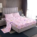 jejeloiu Floral Bed Sheets Set King Size Plant Bed Set for Kids Boys Girls Farmhouse Garden Deep Pocket Fitted Sheet Cute Breathable Soft Lightweight Microfiber Baby Pink