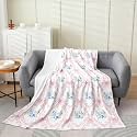 jejeloiu Girls Pink Bow Fleece Throw Blanket Girly Cute Bowknot Flannel Blanket Plush Fuzzy Dreamy Princess Style Bow for Bed Couch Chair Living Room Kawaii Throw 50"x60" Light Pink Bedroom Decor
