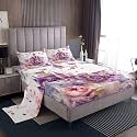 jejeloiu Princess Bed Sheets Set Full Size Purple Castle Bed Set Cute Deep Pocket Fitted Sheet Kawaii Breathable Soft Lightweight Microfiber Purple