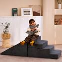 jela Toddler Counch Slide Indoor Playground Set, Safe Soft Foam Climbing Blocks with Slide Stairs, Climbing Blocks Toys for Toddlers 1-3 Climbing and Crawling (Grey)