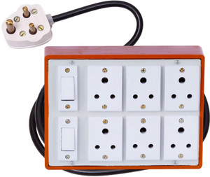jelectricals 5 meter copper wire 6  socket extension boards