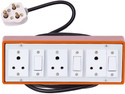 JELECTRICALS Brown (3+3) Heavy Duty Extension 3 Socket Extension Boards (Brown, 12 m)