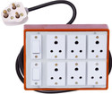 JELECTRICALS Brown (6+2) Heavy Duty Extension Board 6A 2 Switch & 4 Meter Copper Wire 6  Socket Extension Boards