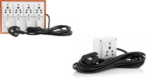 jelectricals brown pvc extension board  long copper wire with 6amp 3 pin  anchor switchs 5 socket extension boards brown 2 m
