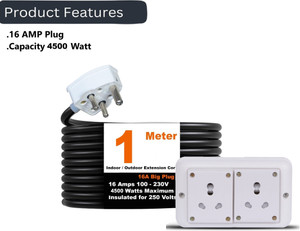 JELECTRICALS Power Extension Cord 6A 16A Universal