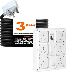 JELECTRICALS Power Extension Cord 6A 16A Universal