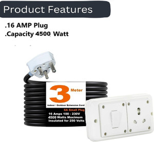 JELECTRICALS Power Extension Cord 6A 16A 3