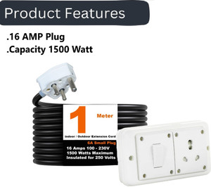 JELECTRICALS Power Extension Cord 6A 16A Universal