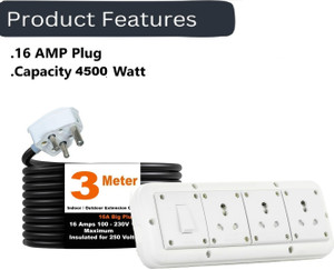 JELECTRICALS Power Extension Cord 6A 16A Universal