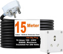 JELECTRICALS Single Socket Power 2000 Watt 15 Meter 1 Socket Extension Boards (White, 15 m)