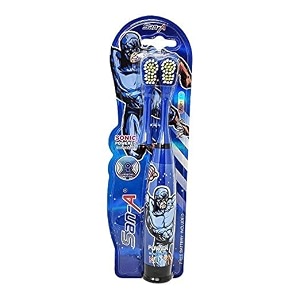 pack of 1 kids cartoon printed electric toothbrush extra soft electric battery powered toothbrush for kids blue blue