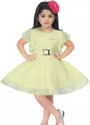 jelly qelly fashion Girls Midi/Knee Length Casual Dress (Yellow, Short Sleeve)