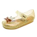 Jelly Shoes for Girls Princess Dress Up Flat Sandals for Toddler Cosplay Clear Glitter Jellies Mary Janes with Bow/Crown