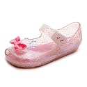 Jelly Shoes for Girls Princess Dress Up Flat Sandals for Toddler Cosplay Clear Glitter Jellies Mary Janes with Bow/Crown