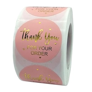 jellybaby 38 cm 500 pcs 15in self-adhesive foil printed thank you for your order labels stickers for small business greeting cards flower bouquets thank you for your order 500 labels