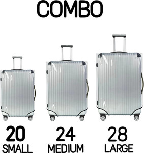 jellyfish trolley cover combo pack of 3 transparent trolley bag cover pvc dust proof cover luggage luggage cover
