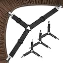 JELLYMONI Bed Sheet Straps, Adjustable Elastic Fasteners with Metal Clips, Fitted Bed Sheet Holders for Bed, Mattress Cover, Fitted Bed Sheets, Sofa Cushion