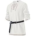 JEMITOP Mens Pure Cotton Vintage Shirt Renaissance Costume Without Belt