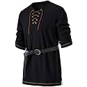 JEMITOP Mens Pure Cotton Vintage Shirt Renaissance Costume Without Belt