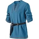 JEMITOP Mens Pure Cotton Vintage Shirt Renaissance Costume Without Belt