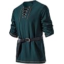 JEMITOP Mens Pure Cotton Vintage Shirt Renaissance Costume Without Belt