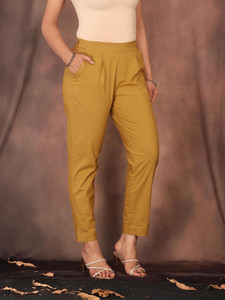 jemor women regular fit grey pure cotton trousers
