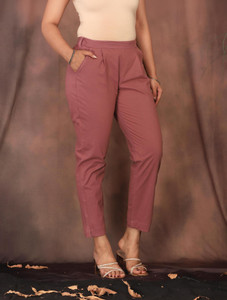 jemor women regular fit grey pure cotton trousers