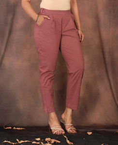 jemor women regular fit grey pure cotton trousers