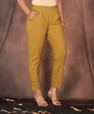 JEMOR Women Regular Fit Beige Pure Cotton Trousers