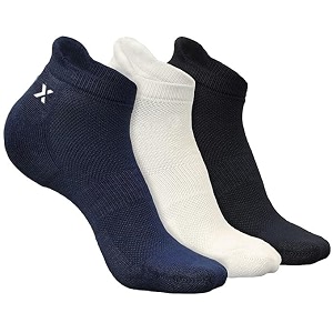 men39s ankle length cushioned sports socks  breathable fabric  moisture wicking  anti-blister comfort  gym running walking