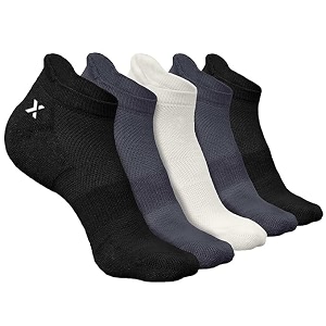 men39s ankle length cushioned sports socks  breathable fabric  moisture wicking  anti-blister comfort  gym running walking