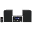 Jensen JBS-210 3-Piece Home Compact Bluetooth Stereo Shelf System, CD Player, Digital AM/FM Stereo with Speakers, Aux-in, &amp; Remote Control Included (Black/Silver)