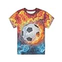 JEOCODY Boys Girls Graphic Tees Funny 3D Printed Short Sleeve T-Shirts 3-16T