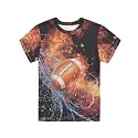JEOCODY Boys Girls Graphic Tees Funny 3D Printed Short Sleeve T-Shirts 3-16T