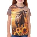 JEOCODY Boys Girls Graphic Tees Funny 3D Printed Short Sleeve T-Shirts 3-16T