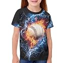 JEOCODY Boys Girls Graphic Tees Funny 3D Printed Short Sleeve T-Shirts 3-16T
