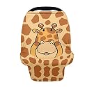 JEOCODY Car Seat Cover for Babies Brown Cow Pattern Elastic Shopping Cart Cover Shopping Cart Cover Infant Carseat Canopy Breathable Baby Carrier Covers for Boys Girls
