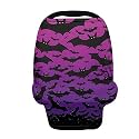JEOCODY Halloween Bat Car Seat Covers Canopy Cover,Multi Use Cover Soft Nursing Cover Elastic Carseat Canopy Stroller Cover Shopping Cart Cover