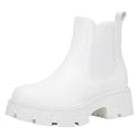 JEOSSY Women's Chelsea Combat Boots, Chunky Platform Ankle Boots