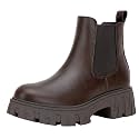 JEOSSY Women's Chelsea Combat Boots, Chunky Platform Ankle Boots
