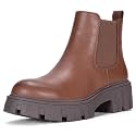 JEOSSY Women's Chelsea Combat Boots, Chunky Platform Ankle Boots