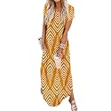 Jeqeocafy Women Summer Long Sundress Crewneck Short Sleeve Maxi Dress 2026 Casual Loose Beach Dress with Pockets