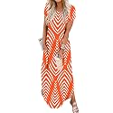 Jeqeocafy Women Summer Long Sundress Crewneck Short Sleeve Maxi Dress 2026 Casual Loose Beach Dress with Pockets