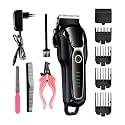 Battery Powered Dog Clippers for Thick Coats - Heavy Duty, Low Noise, Rechargeable Cordless Pet Hair Grooming Trimmer Shaver for Small Large Dogs Cats Pets, Blue
