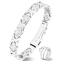Jeracol Copper Bracelets for Women, Ultra Strength Magnetic Bracelets with 3800 Gauss Magnets &amp; Sparkling Cubic Zirconia, Pure Copper Clover Jewelry with Ring
